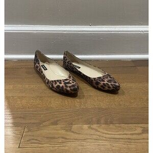 Nine West Speak Up Ballet Flat, Brown Leopard Print 8 Women's Shoes